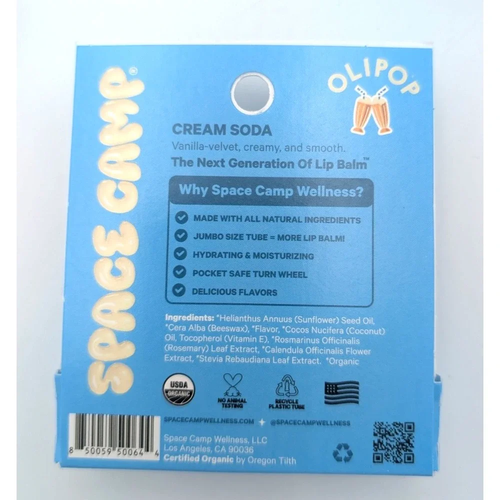 3 - Space Camp Olipop Cream soda Organic Lip Balm
